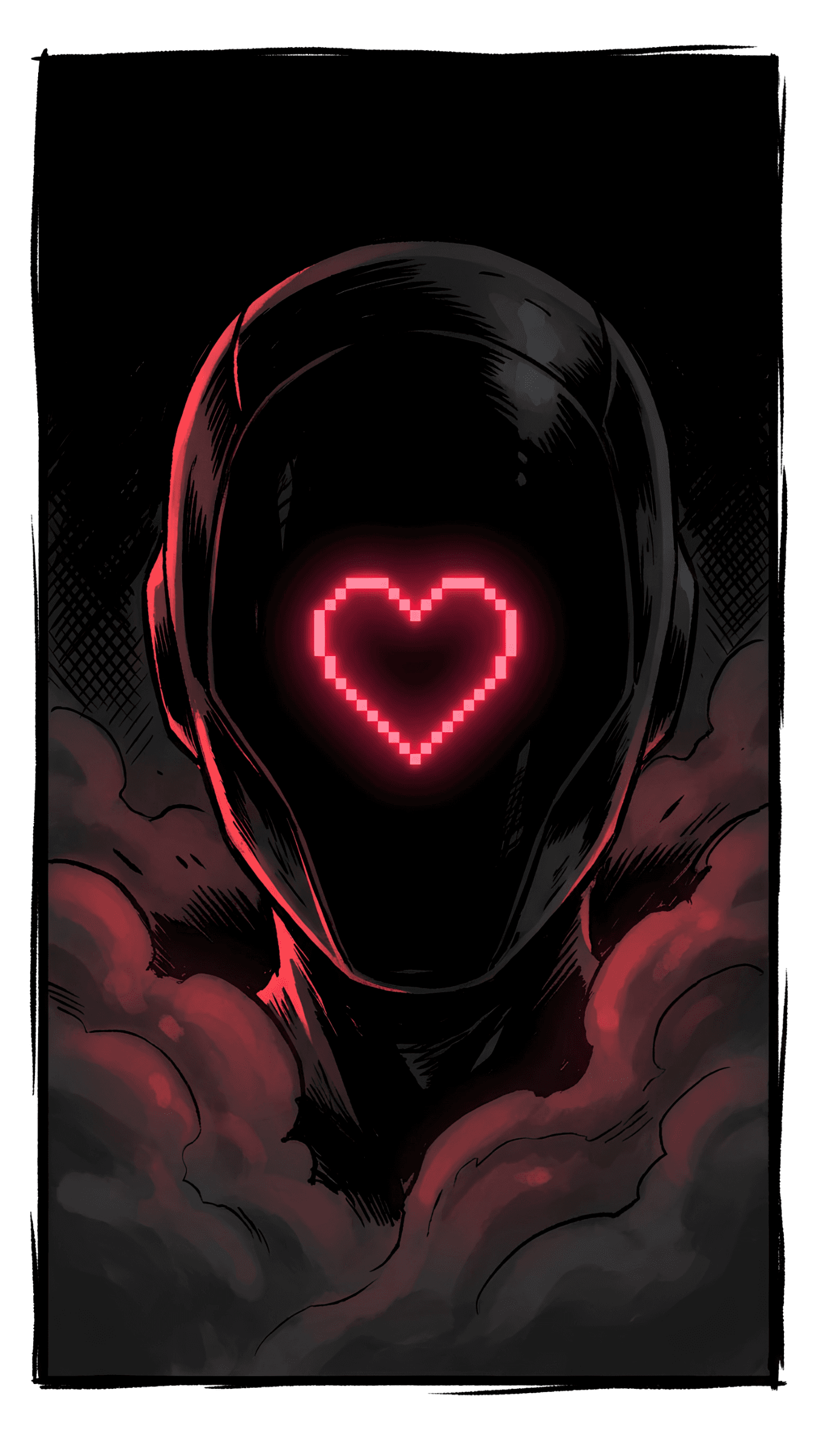 Heart-shaped mask character